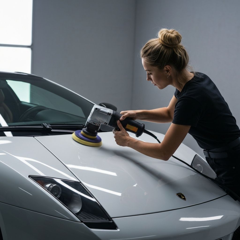 Professional detailer at work